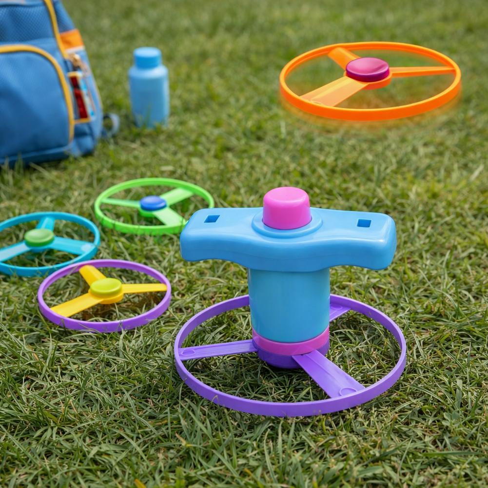 Kids Outdoor Fort Building Kit - ของเล่นจานบินสำหรับเด็ก ชุดเกมส์กลางแจ้งแบบอินเทอร์แอคทีฟ สนุกกับการหมุน UFO ของเล่นยิงจานบิน สำหรับเป็นของขวัญในงานวันเกิด