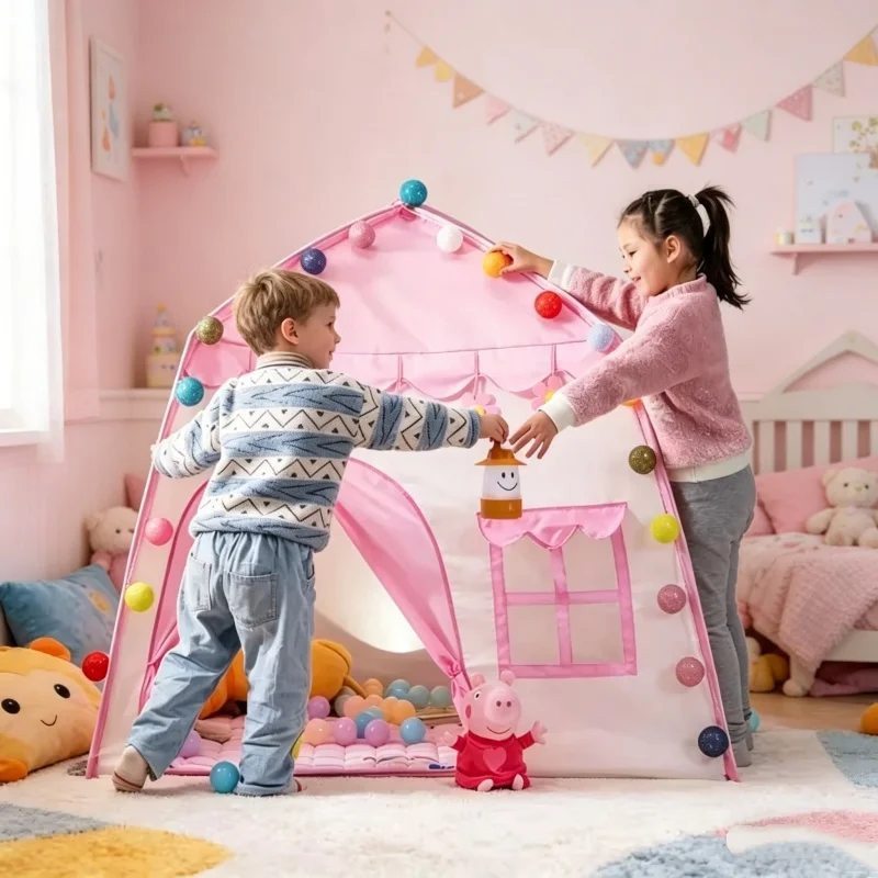 Kids Outdoor Tent - เต็นท์เล่นพกพาสำหรับเด็ก บ้านกิจกรรม บ่อบอลมหาสมุทร ชุดของเล่นในร่มและกลางแจ้ง ของเล่นเสริมพัฒนาการสำหรับเด็ก ของขวัญสำหรับเด็ก