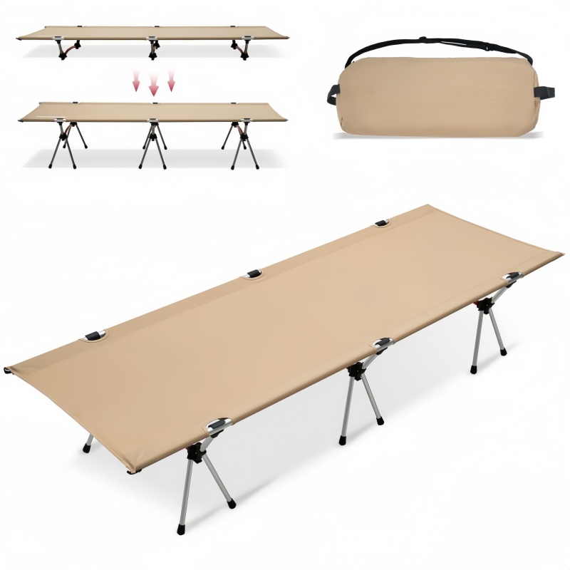 Kids Outdoor Daybed - เตียงพับสำหรับตั้งแคมป์กลางแจ้ง พกพาสะดวก น้ำหนักเบา ผลิตจากอลูมิเนียมอัลลอย ประกอบง่าย สำหรับผู้ใหญ่
