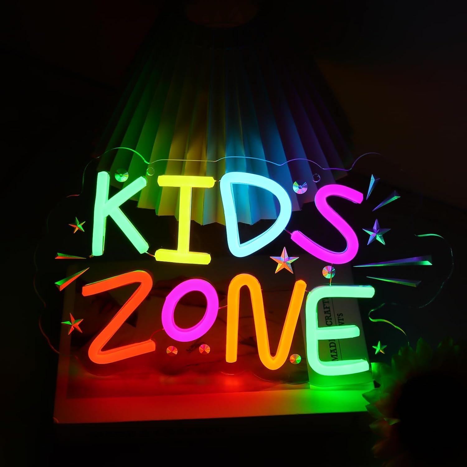 Kids Outdoor Zone - ไฟนีออนตกแต่งผนังสำหรับเด็ก ไฟ LED ใช้พลังงานจาก USB เหมาะสำหรับห้องเด็ก