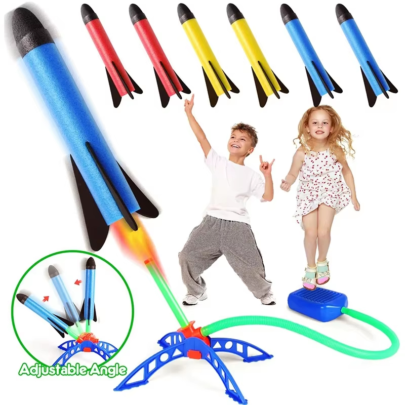 Kids Outdoor Fort Building Kit - ชุดของเล่นจรวดสตอมป์ ร็อคเก็ต ของเล่นจรวดขับเคลื่อนด้วยลม สำหรับเด็ก เล่นกลางแจ้งในสวนหลังบ้าน ของขวัญสำหรับเด็กชายและเด็กหญิง