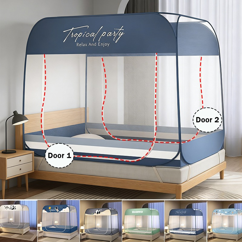 Kids Outdoor Daybed - มุ้งกันยุงแบบพกพา, มุ้งกันยุงแบบมองโกเลียพร้อมฐาน, สำหรับห้องนอนและตั้งแคมป์, ดีไซน์พับเก็บได้สำหรับเด็กและผู้ใหญ่