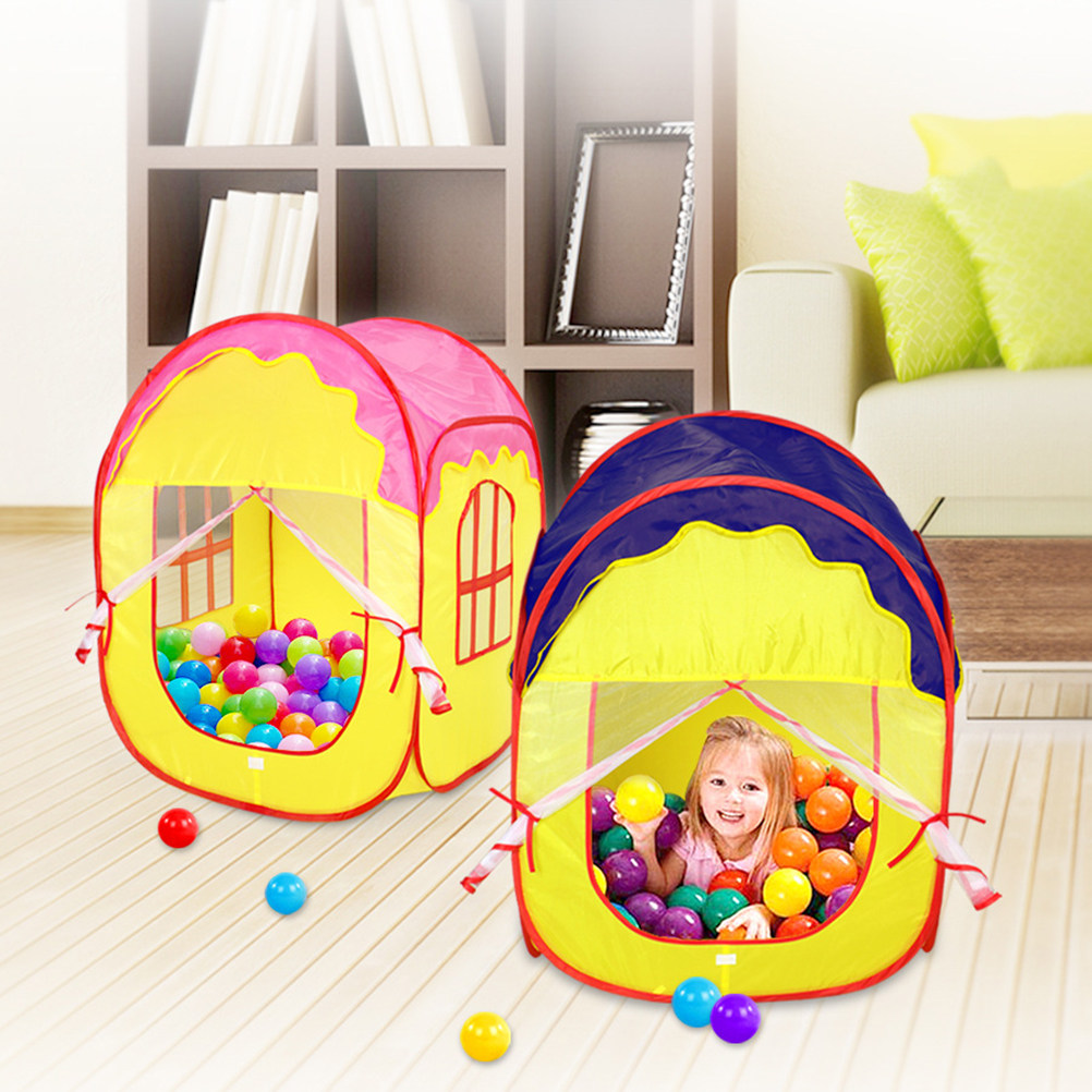 Kids Outdoor Tent - เต็นท์บ้านเด็กเล่นพับได้ สีม่วง สำหรับในร่มและกลางแจ้ง บ้านปราสาท เต็นท์เด็กเล็ก บ้านบอลทะเล