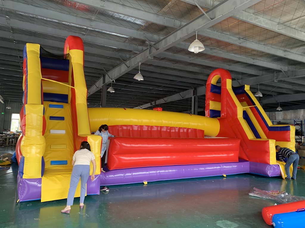 สนามแข่งขันเป่าลมขนาดใหญ่พร้อม - Kids Outdoor Obstacle Course บทวิจารณ์และราคา