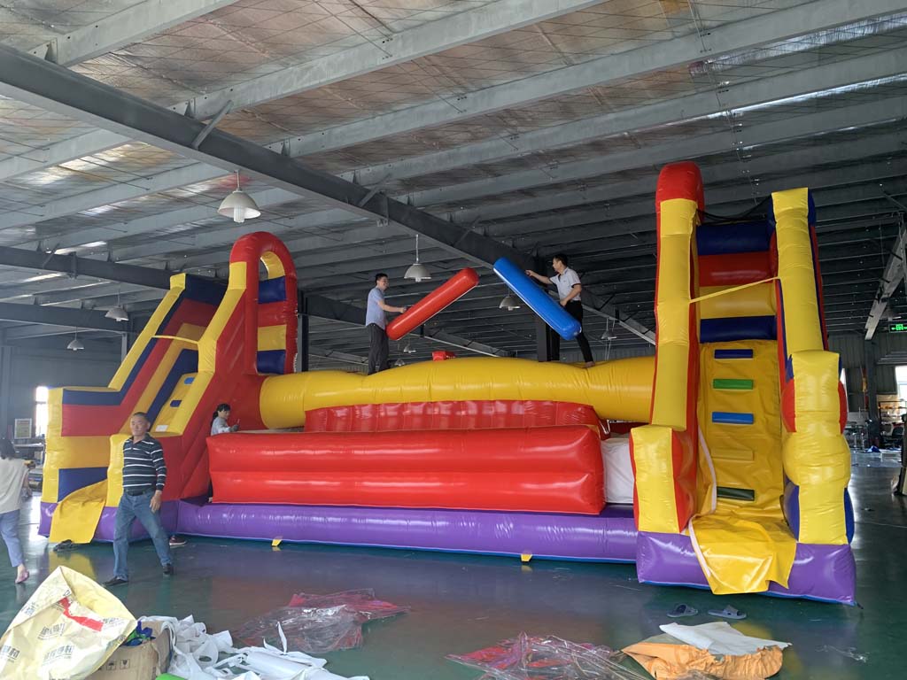 สนามแข่งขันเป่าลมขนาดใหญ่พร้อม - Kids Outdoor Obstacle Course บทวิจารณ์และราคา