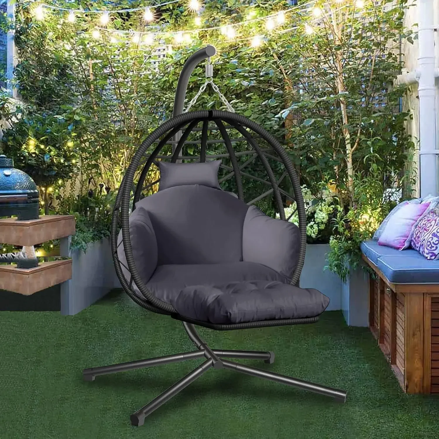 เก้าอี้ไข่แขวนพร้อมขาตั้งและที - Kids Outdoor Egg Chair บทวิจารณ์และราคา
