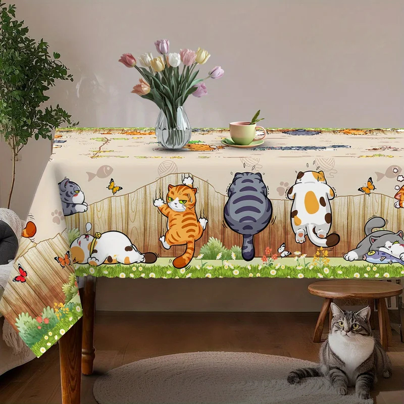 VIKAMA ผ้าปูโต๊ะลายการ์ตูนแมวส - Kids Outdoor Dining Table บทวิจารณ์และราคา