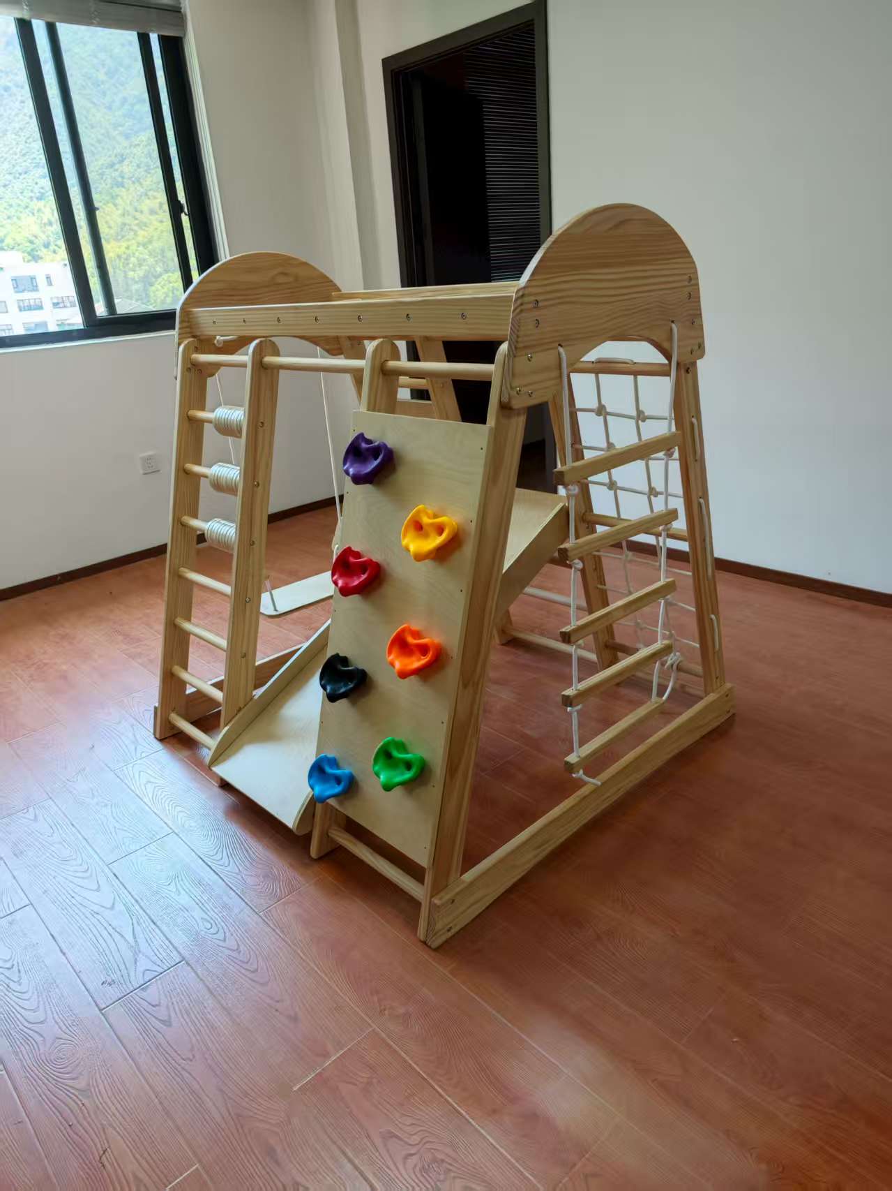 โครงไม้ปีนป่ายสำหรับเด็ก พร้อม - Kids Outdoor Playground บทวิจารณ์และราคา