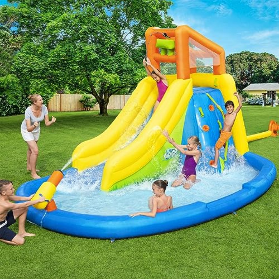 สไลเดอร์น้ำกลางแจ้งสำหรับเด็ก: - Kids Outdoor Zone บทวิจารณ์และราคา