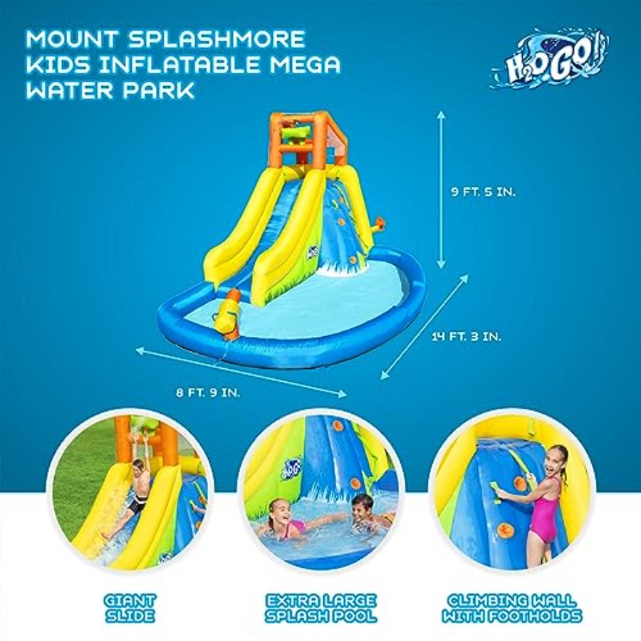 สไลเดอร์น้ำกลางแจ้งสำหรับเด็ก: - Kids Outdoor Zone บทวิจารณ์และราคา