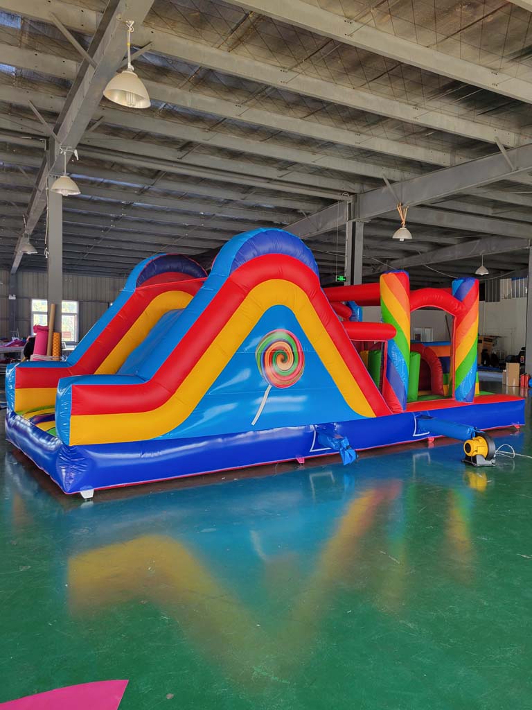 บ้านลมเป่าลมขนาดใหญ่พร้อมเครื่ - Kids Outdoor Obstacle Course บทวิจารณ์และราคา